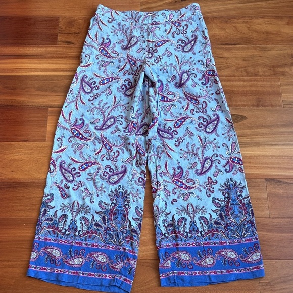 LOFT Pants - LOFT Blue Paisley Wide Leg Pants